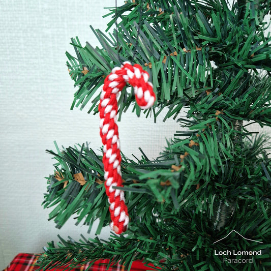 Paracord mini candy cane Christmas tree decoration